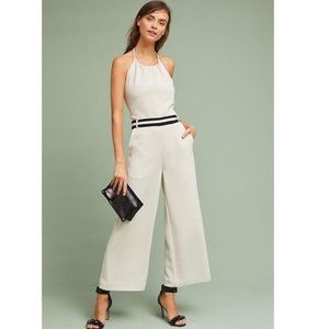 NWT Anthropologie Laveer Jumpsuit Ivory Halter L